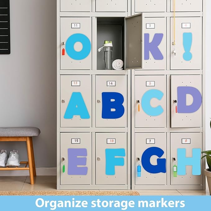 150 PCS Large 6" Font Bulletin Board Letters and Punctuation Cutouts Set, Simple Winter Blue Theme Decoration Letters for Classroom Alphabet Poster Wall Bulletin Board Display Home School Decor