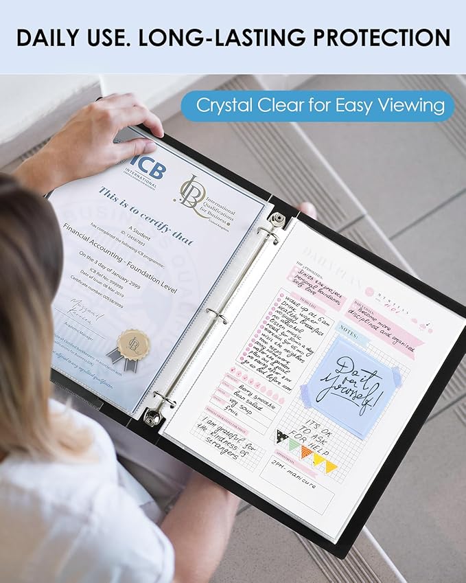 KTRIO Sheet Protectors for 3 Ring Binder 600 Pack, Clear Page Protectors 8.5 x 11, Plastic Binder Sleeves for Paper, Top Loading, Office Home School