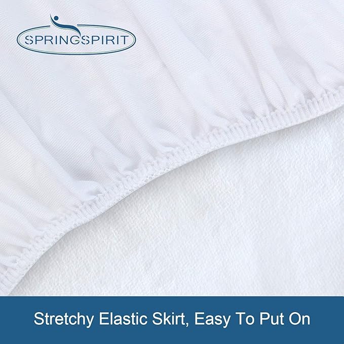 California King Mattress Protector 100% Waterproof & Noiseless & Soft & Skin-Friendly Terry Surface Perfectly Fitted up to 18'' Depth Cal King Mattress Cover Protector