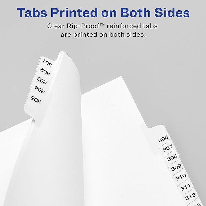 Avery Legal Dividers, Standard Collated Sets, 101-125 Tab Set (01334), White (Pack of 2)