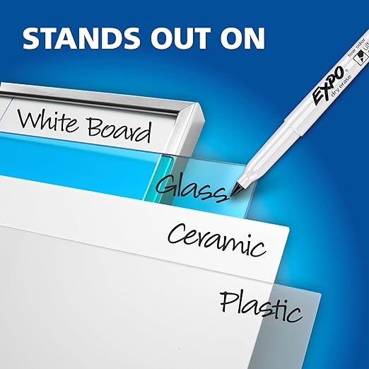 EXPO Low Odor Dry-Erase Marker Set Ultra Fine Tip Assorted Colors 5 Count