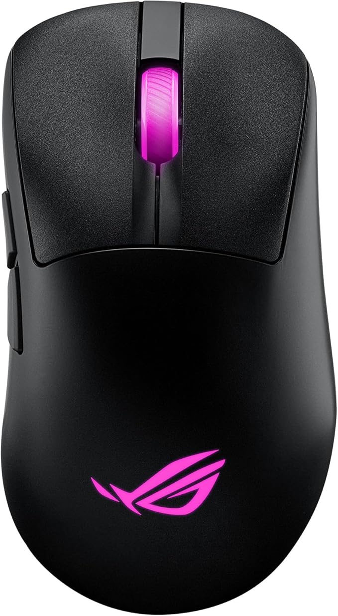 ASUS ROG Keris II Origin Wireless Gaming Mouse – Right-Handed Ergonomic, 65g, Tri-Mode Connectivity, 42K DPI, up to 127Hr Battery, Web-Based Configuration, PC/Mac Support - Black