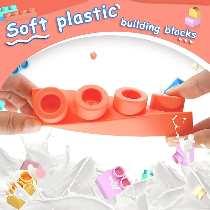 78 Pcs Top STEM Soft Building Block Sets for Kids Aged 18 months to 6 years.Mega Blocks for Baby.Large Construction Stacking Block Toys for Toddler to Improve Imagination、Creativity、Hands-on Ability