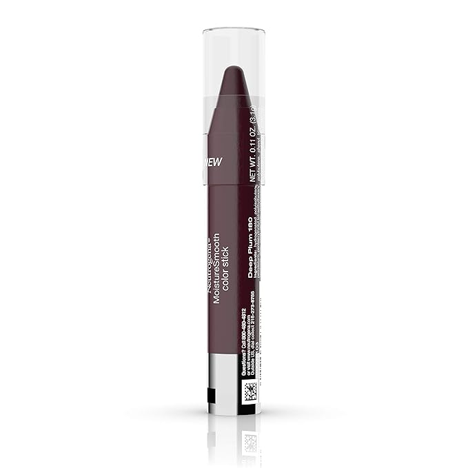Neutrogena Moisturesmooth Color Lip Stick, 180 Deep Plum, .011 Oz. (Pack of 1)
