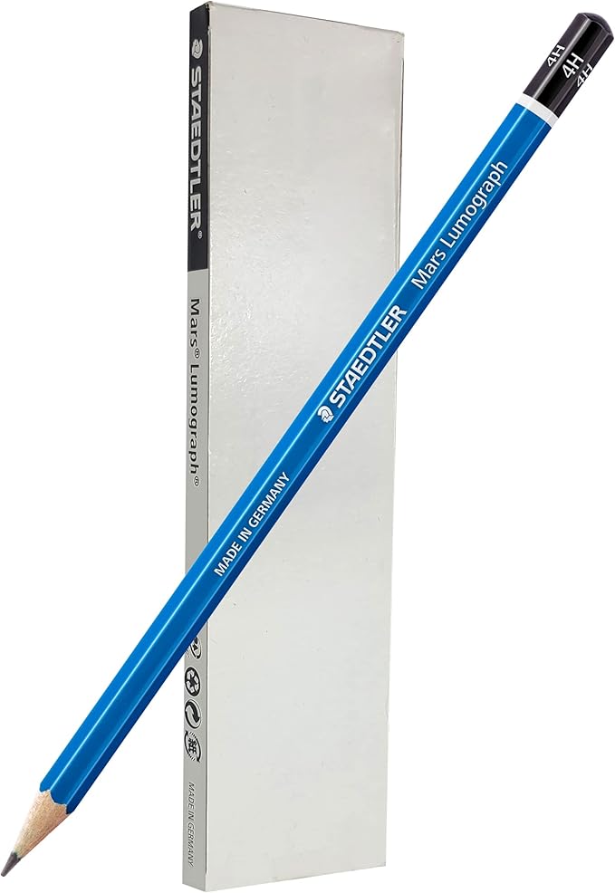 STAEDTLER Mars Lumograph 4H Graphite Art Drawing Pencil, 6 Pencils