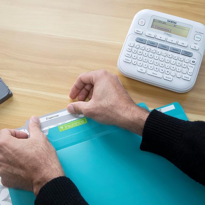 Brother P-Touch Label Maker, PTD220, Thermal, Inkless Printer for Home & Office, Portable & Lightweight, QWERTY Keyboard, One-Touch Keys & 25 Pre-Set Label Templates Label Memory (Renewed Premium)