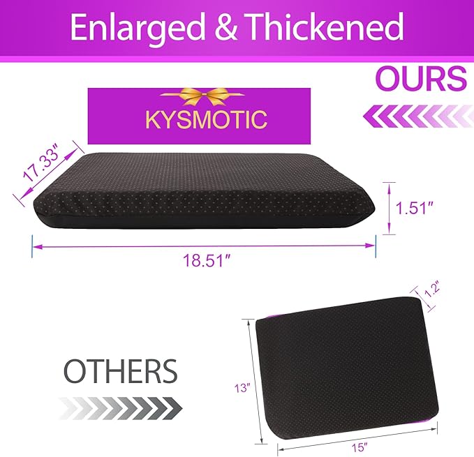 Gel Seat Cushion for Long Sitting (Large & Thick), Soft & Breathable, Gel Cushion for Wheelchair, Gel Chair Cushion for Hip Pain, Gel Seat Cushion for Office Chair (Black Cover)