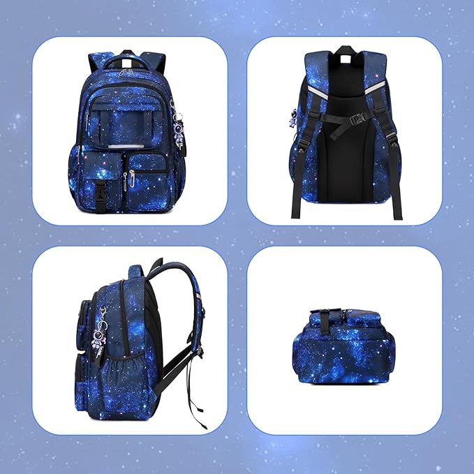 Kids Backpack for Girls Boys School Bags for Middle School Students Book Bag for Elementary Primary Kawaii Ita Backpack, Galaxy Astronaut