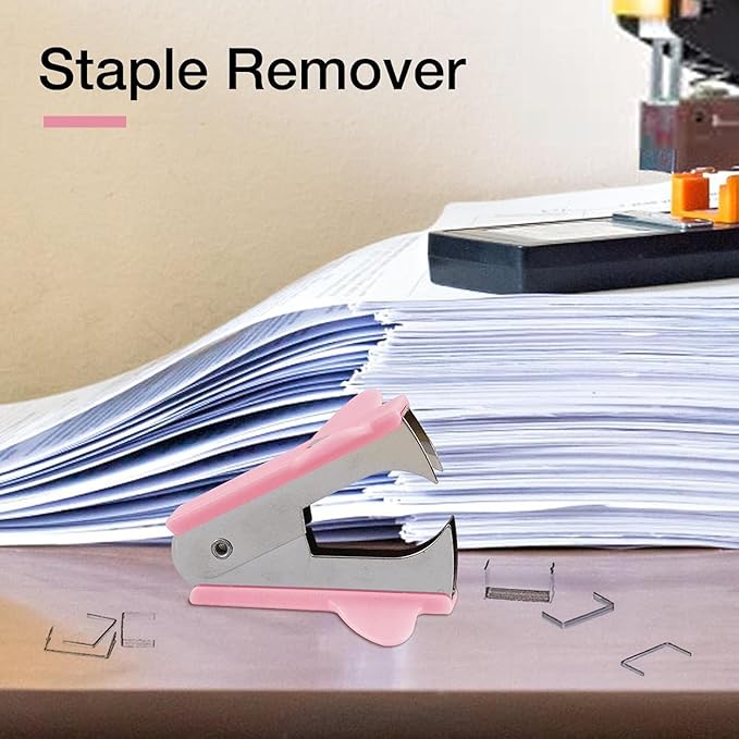 3Pcs Pink Staple Removers - Modern Plastic Staple Pullers with Non-Slip Handles | Easy-Grip Stapler Removal Tools for Students, Teachers | Perfect for Home, School & Office Use