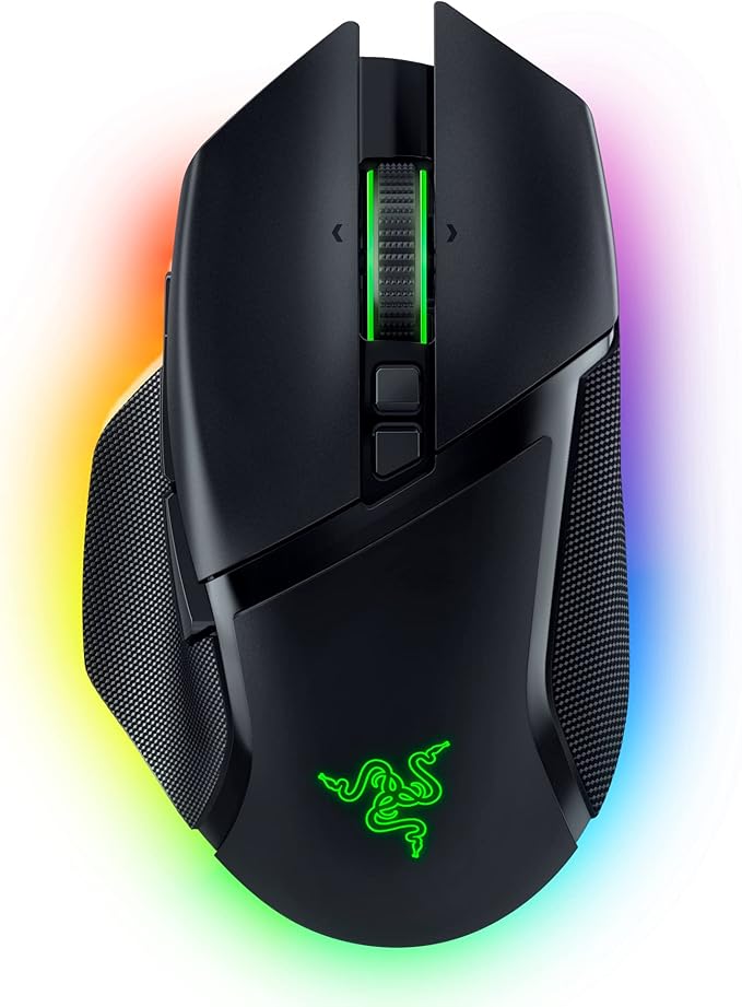 Razer Basilisk V3 Pro Wireless Gaming Mouse: HyperScroll Tilt Wheel - 30K DPI Optical Sensor - Gen-3 Optical Switches - 13-Zone Chroma RGB - 13 Programmable Controls - 3 Connection Modes - Black