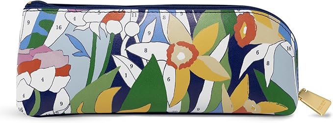 kate spade new york Pen and Pencil Case with Office Supplies, Zip Pouch Includes 2 Pencils, Sharpener, Eraser, and Ruler, Paint by Numbers