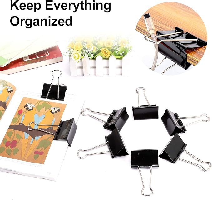 Ufmarine Extra Large Binder Clips 2.4 Inch Length, Jumbo Binder Clips for Office (48 Pcs)