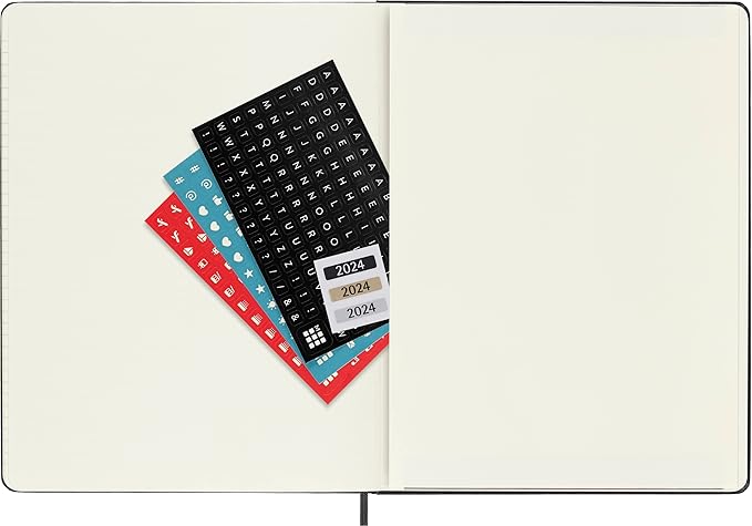 Moleskine 2023-2024 Weekly Planner, 18M, Extra Large, Black, Hard Cover (7.5 x 10)