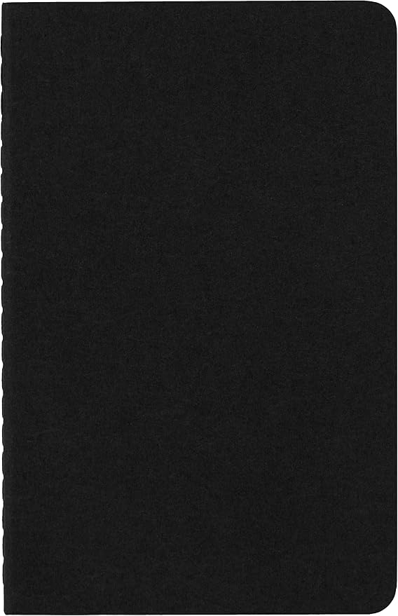 Moleskine Cahier Journal, Soft Cover, Pocket (3.5" x 5.5") Dotted, Black, 64 Pages (Set of 3)
