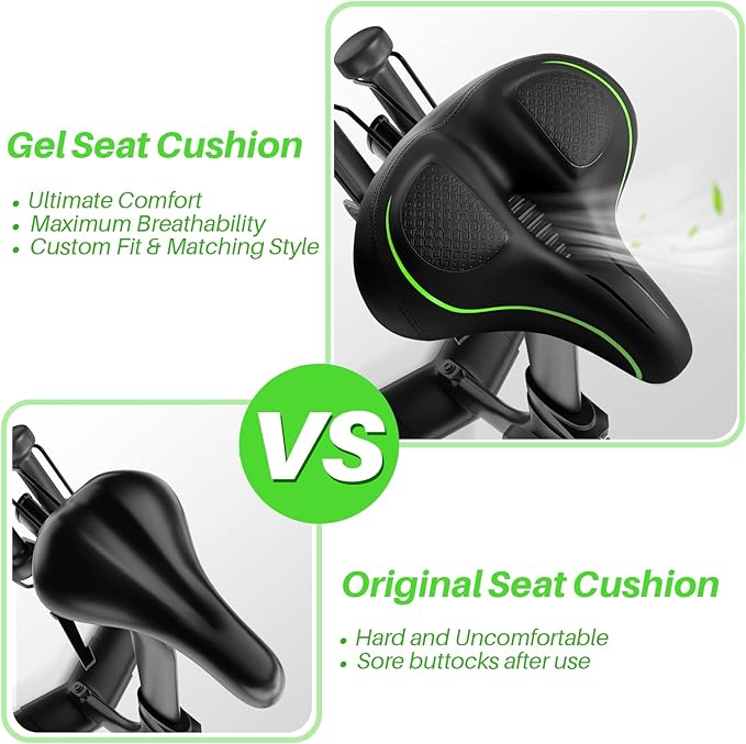 Oversized Bike Seat for Peloton Bike & Bike+, Comfort Seat Cushion Compatible with Peloton, Road or Exercise Bikes, Bicycle Wide Saddle Replacement for Men & Women, Accessories for Peloton