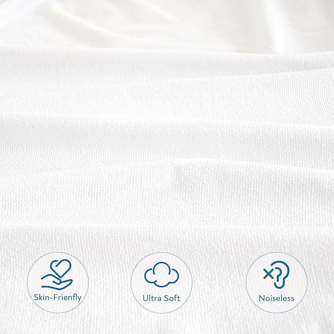 King Mattress Protector 2 Pack King Size Mattress Cover Protector Fitted Sheets up to 18'' Waterproof for Bed Topper Pad Protector, Machine Wash