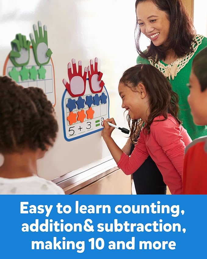 Coogam Montessori Math Manipulatives Number Counting Block, Magnetic Ten Frame Addition Subtraction Practice with Dry Erase Board, Educational Learning Toy Gift for 1st 2nd & 3rd Grade
