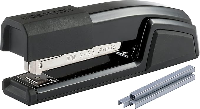 Bostitch Office Epic Metal 3 in 1 Stapler, 25 Sheet Capacity, Includes 210 Staples in Staple Storage Compartment & Integrated Remover,