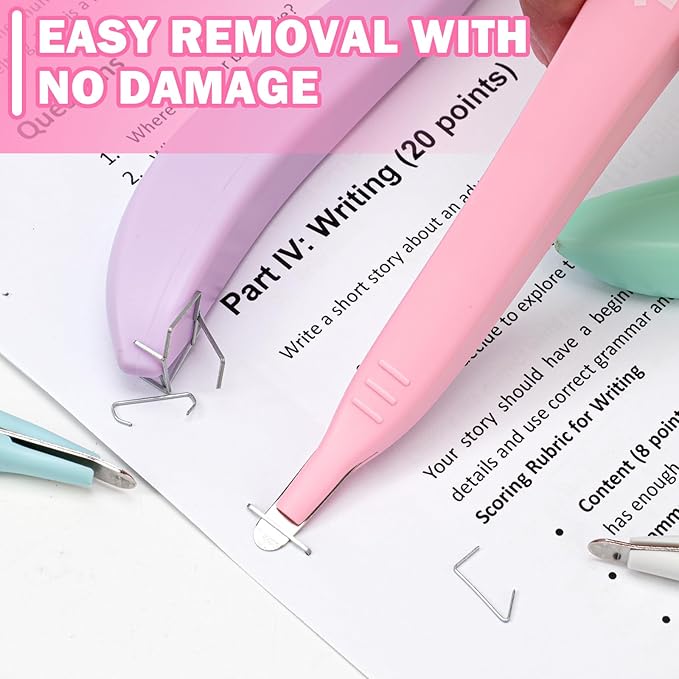 THINKLEARN 5 PCS Staple Remover Tool, Magnetic End for Staple Collecting, Multicolored Stapler Remover Staple Puller for Quick and Effortless Staple Removal, for Office, School, Home Use