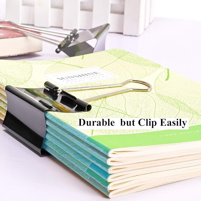 Ufmarine Extra Large Binder Clips 2.4 Inch Length, Jumbo Binder Clips for Office (48 Pcs)