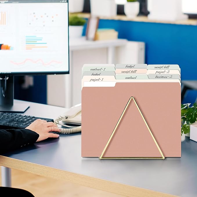 SUNEE File Folders Letter Size Pastel Colors, 100 Pack Manilla Folders 8.5 x 11 1/3-Cut Tabs, Colored File Folders Office Home School for Documents Files Paper