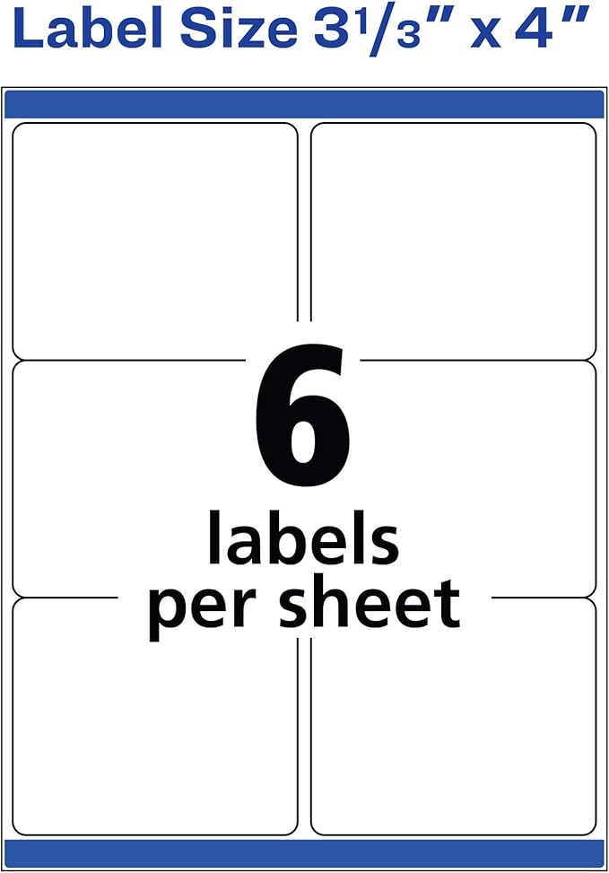 Avery Shipping Address Labels,Laser Printers,150 Labels, 3-1/3x4, Permanent Adhesive, TrueBlock,5 Packs (5264)