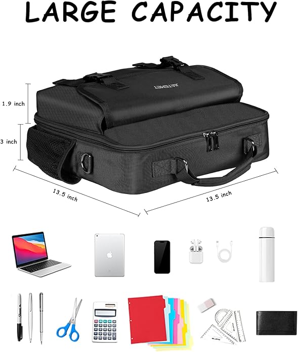 Zipper Binder 3 Ring, 500 Sheets Capacity, 2 Inch Binder with Shoulder Strap Fits for 14 Inch Laptop School and Office