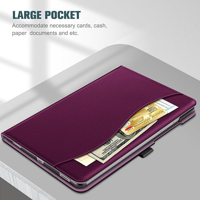 Fintie Case for Samsung Galaxy Tab S10 Lite/ S10 FE/ S9 FE 5G 10.9 Inch/Tab S9 11 Inch with S Pen Holder, Multi-Angle Viewing Protective Cover with Pocket, Auto Sleep/Wake, Purple