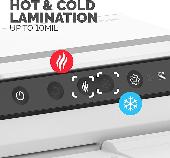 Fellowes Venus™ 125 Thermal Laminator Machine with Laminating Pouch Starter Kit, 12.5 inch, Rapid 30-60 Second Warm-Up, White/Black (5746101)