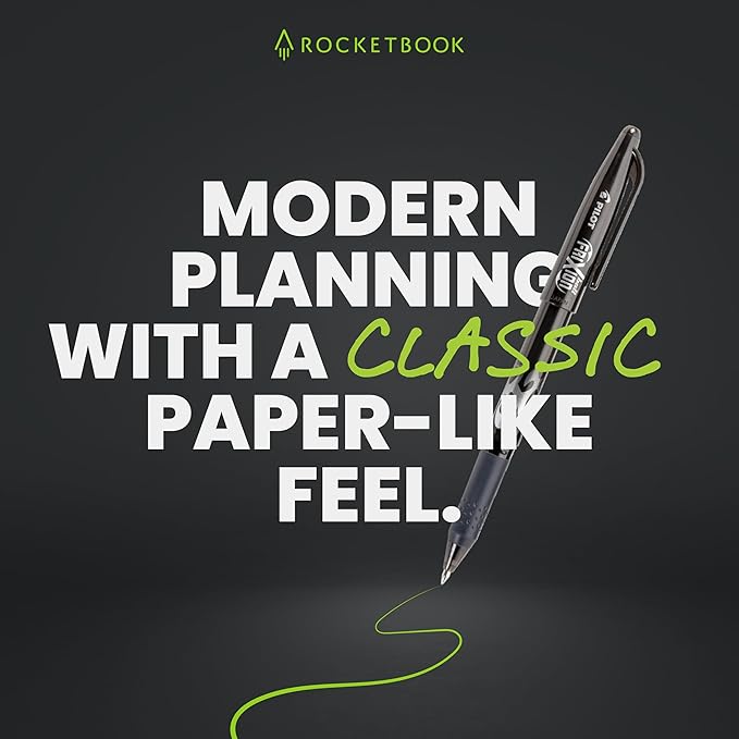 Rocketbook Flex Reusable Planner, Smart Undated, Daily, Weekly, Monthly, Annual Calendar Templates, Executive Size 6X8.8, Teal (Pack of 1)