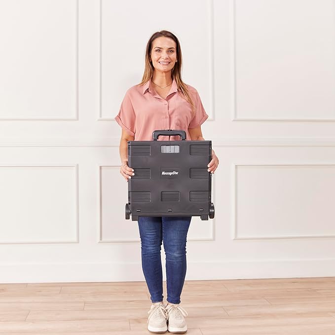 ECR4Kids Universal Rolling Cart with Canvas Organizer Bag, Mobile Storage, Turquoise/Grey