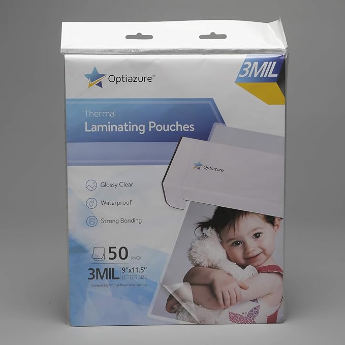 Thermal Laminating Pouches 9"x11.5" Inches, 3mil 50Pack, Laminating Sheets, Clear, Letter Size,Office and School Supplies