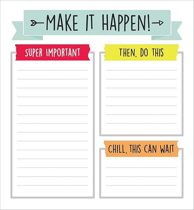 Carson Dellosa Aim High Notepad, 50 Sheet Note Pad With Lined Paper, To Do List, Checklist, Classroom Organization Stationary, Desk Accessories and Office Supplies