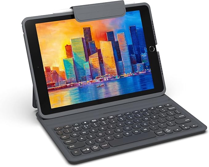 ZAGG Pro Keys Detachable Case & Wireless Keyboard for Apple iPad 10.2" (Gen 9, 8, 7) - Bluetooth Pairing, Backlit Laptop-Style Keys, Apple Pencil Holder, 6.6ft Drop Protection, Black