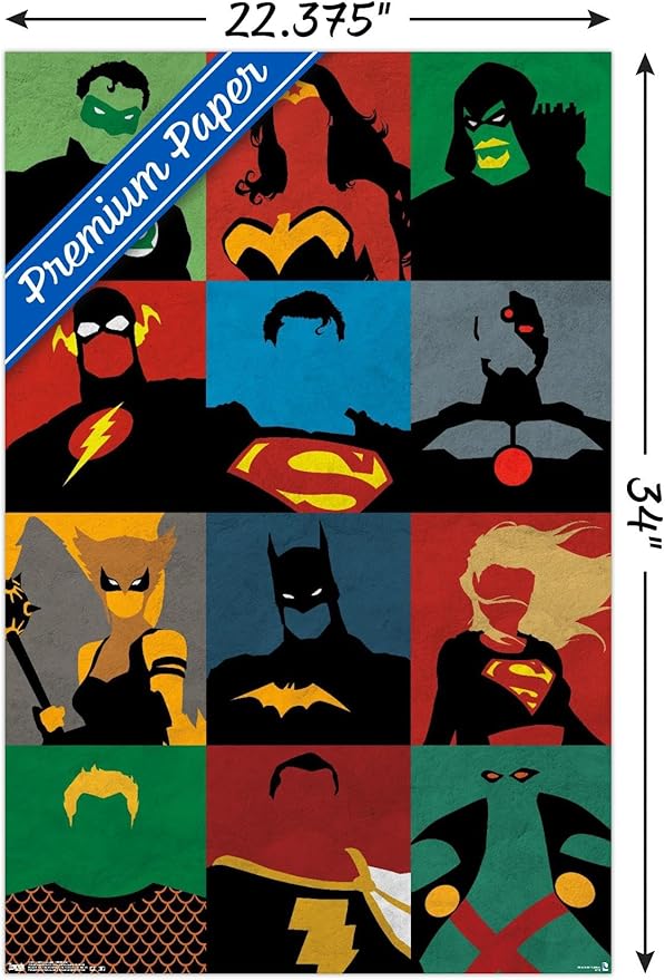Trends International DC Comics - Justice League - Minimalist Wall Poster, 22.375" x 34", Premium Unframed Version