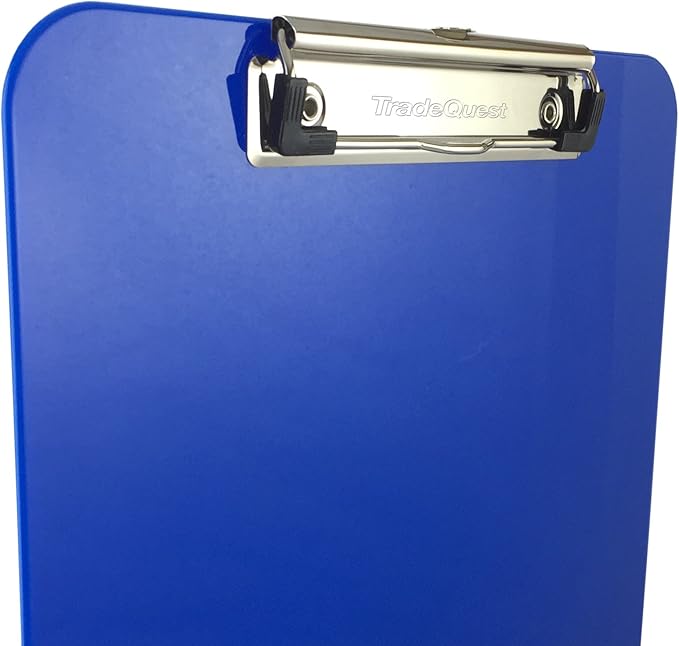 Trade Quest Plastic Clipboard Opaque Color Letter Size Low Profile Clip (Pack of 6) (Dark Blue)