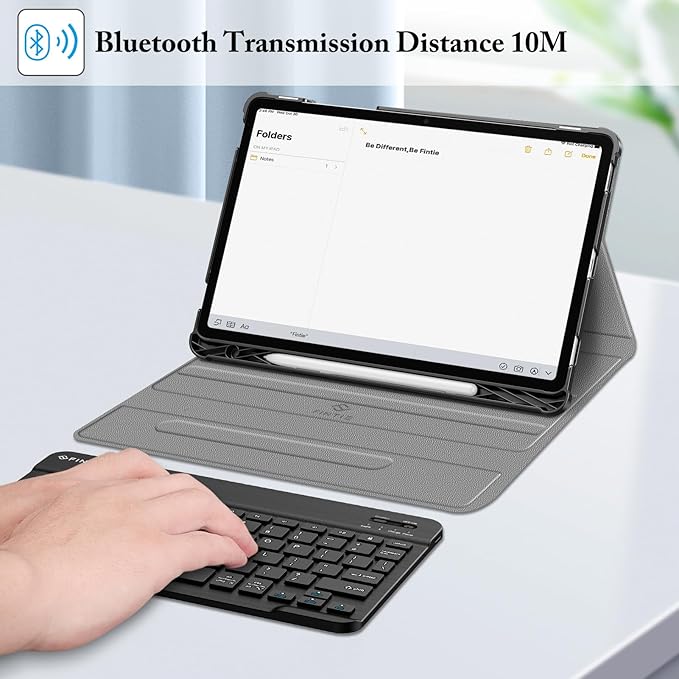 FINTIE Keyboard Case for Samsung Galaxy Tab S10 Lite/ S10 FE/ S9 FE 5G 10.9 Inch/Tab S9 11 Inch with S Pen Holder, Slim Stand Cover Detachable Wireless Bluetooth Keyboard, Lilac Marble