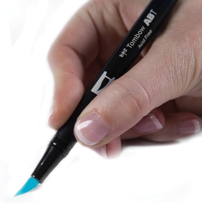 Tombow Dual Brush Pen Art Marker, 443 - Turquoise, 1-Pack