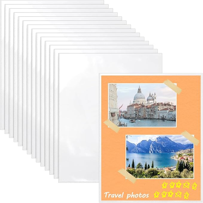 50 Pack No Holes Plastic Sleeves for Paper 8.5x11 Inch, Letter Size Clear Heavy Duty Paper Sleeves, Sheet Protectors for Documents, Artworks, Pictures, Cards (50Pcs)