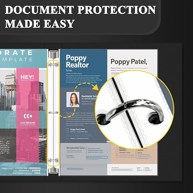Clear Sheet Protectors for 3 Ring Binder, Plastic Sleeves for Paper 8.5x11, Heavy Duty Page Protectors for 3 Ring Binder, Top Loading Paper Protector for Documents and Photos,Letter Size.