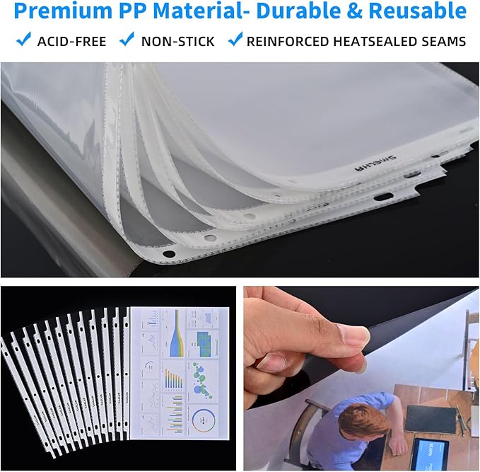 Sheet Protectors 500 Page,Page Protector 8.5" x 11" ，Upgraded Clear Plastic Page Protectors,for 3 Ring Binder, Top Loading Paper Protector with Reinforced Holes,Holds Multiple Sheets，Letter Size
