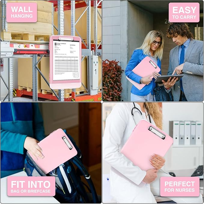 Sooez Clipboards with Storage, High Capacity Clip Boards 8.5x11 with Storage, Heavy Duty Nursing Clipboard Folder, Plastic Clipboard with Pen Holder for Women Teachers Work, School & Office Supplies