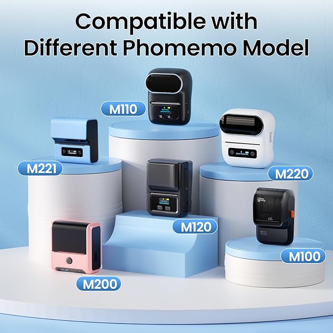 Phomemo [3x100 pcs]Original Labels for M110/M100/M220/M221, 3 Rolls 1.97''x3.15''(50x80mm),Square, White, 100 Label/Roll, Also Support Shipping Printer for Clothing, Ingredient, Logo, Barcode, Address