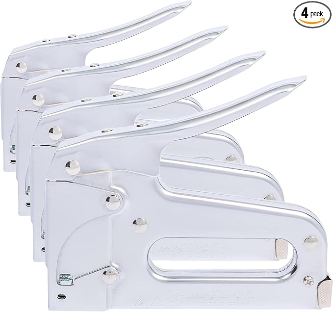 Arrow T50 Heavy Duty Staple Gun for Upholstery,Wood,Crafts,DIY and Professional Uses,Manual Stapler Uses 1/4”,5/16”,3/8",1/2",or 9/16” Staples,(Pack of 4)