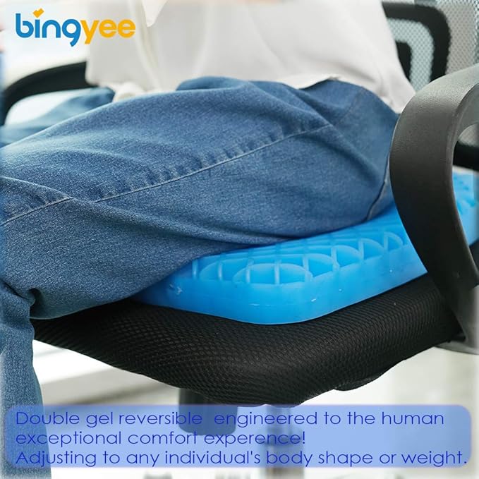 Gel Seat Cushion 1.8 Inch Thick Seating Pad Orthopedic Chair Cushions for Pressure Relief Gel Pads for Office Chair, Car, Home, Wheelchair, Kayak Cushion, Stadium Cushion