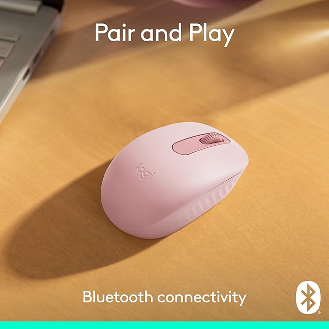Logitech M196 Bluetooth Wireless Mouse, Compact and Portable Mouse for Laptops, Tablets and More, 12-Month Battery, Smooth Tracking, Compatible with PC and Mac, Windows and macOS - Rose