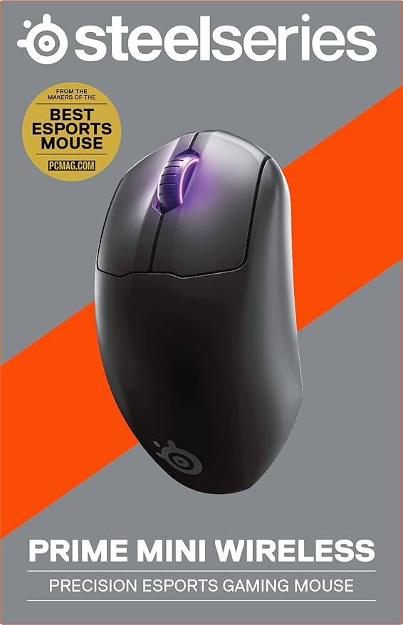 SteelSeries Esports Mini Wireless FPS Gaming Mouse – Ultra Light – Prime Mini Edition – 5 Programmable Buttons – Lag-free 2.4GHz – 100H Battery – 18K CPI Sensor – Magnetic Optical Switches – PC/Mac