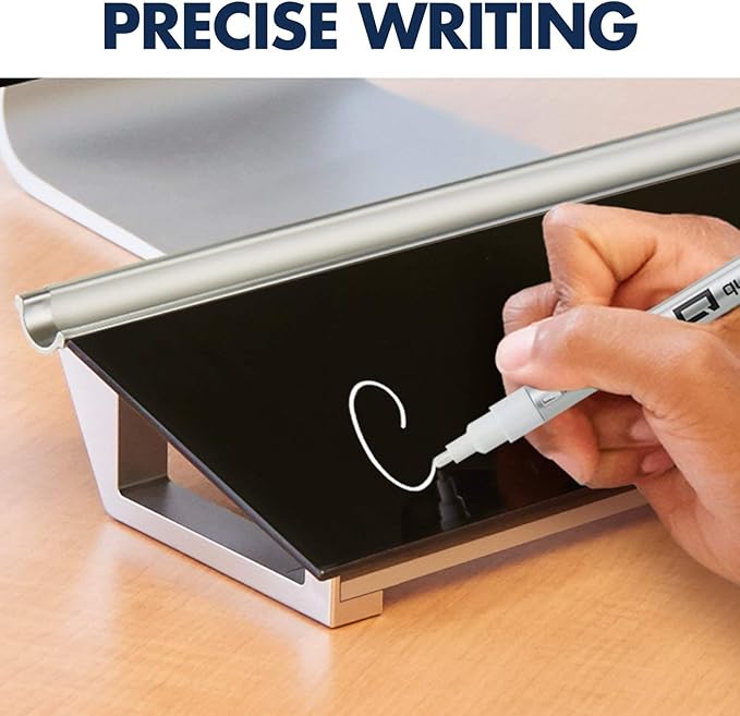 Quartet Glass Dry Erase Markers, Whiteboard Markers, Fine Tip, White and Neon Colors, 6 Pack (79558Q)
