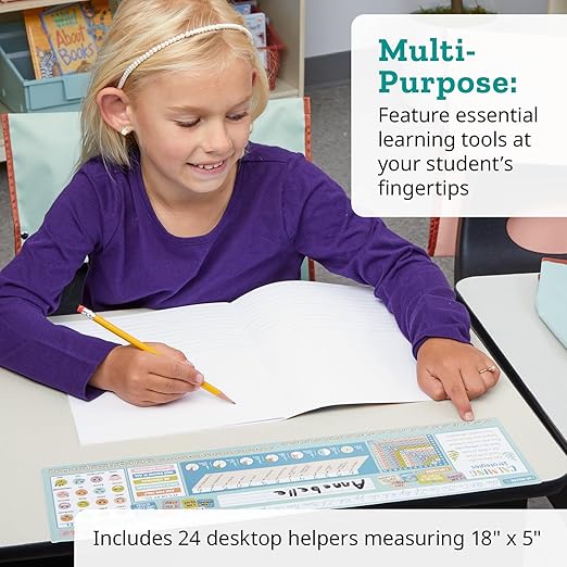 Really Good Stuff Eucalyptus Self-Adhesive Vinyl Desktop Helpers - Set of 24 - Primary