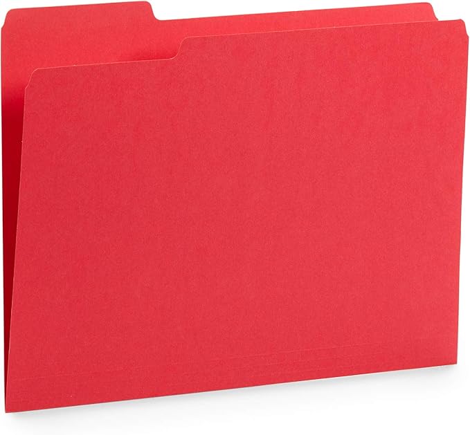 Blue Summit Supplies 100 Warm Tones File Folders, 1/3 Cut Tab, Letter Size, Assorted Colors, Great for Organizing and Easy File Storage